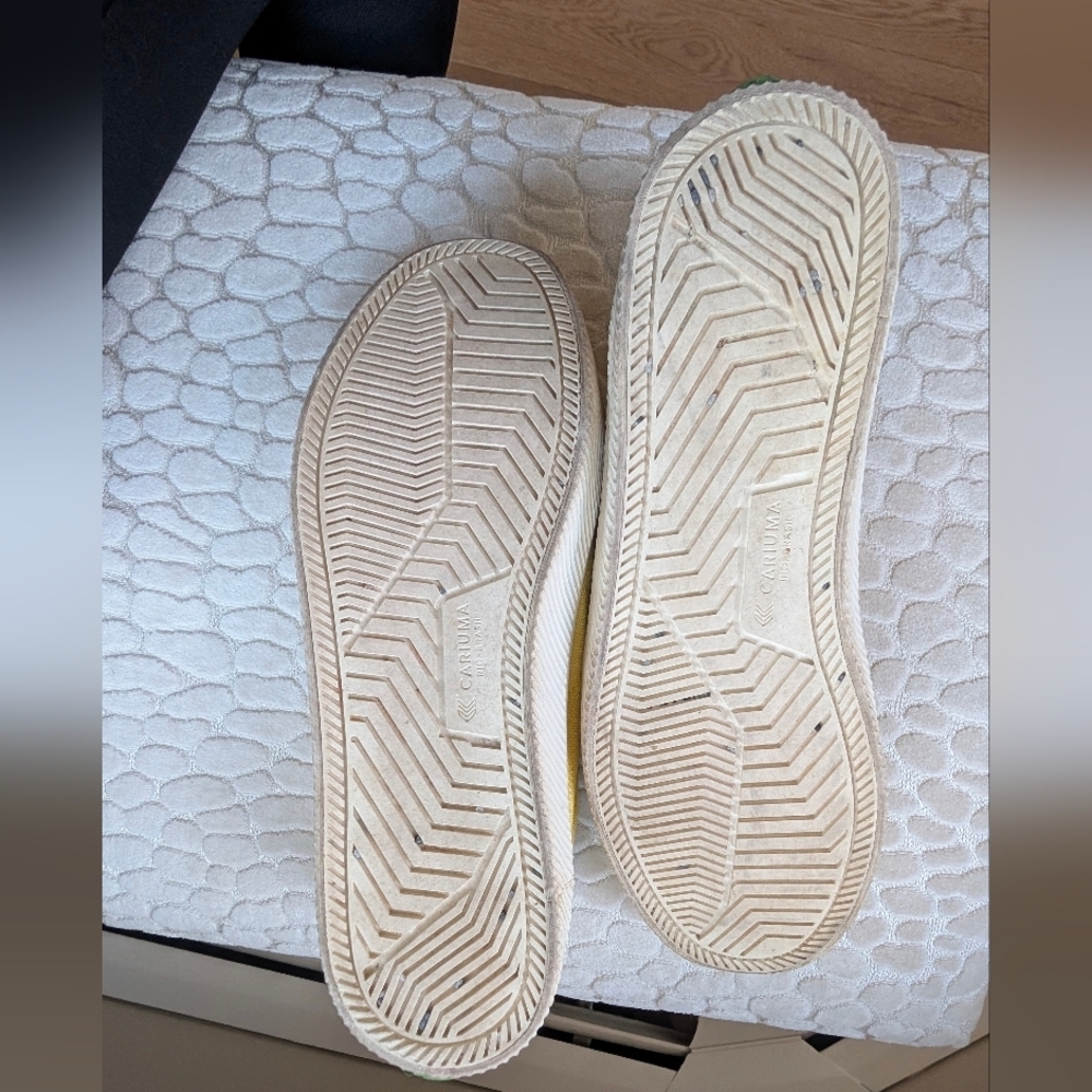 Cariuma OCA Low Platform Sneaker Yellow Canvas White Women's Shoe Size 8 - Picture 7 of 11